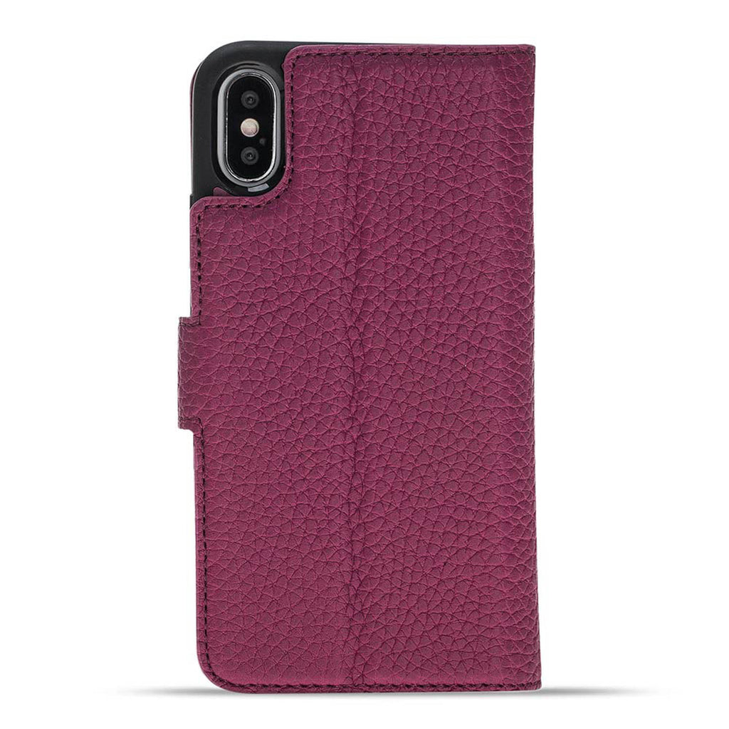 iPhone X/XS Pink Leather Detachable 2-in-1 Wallet Case with Card Holder - Hardiston - 5