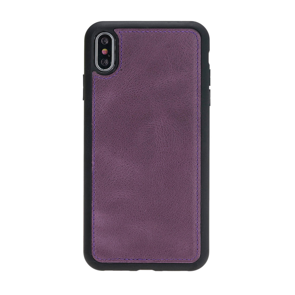 iPhone X / XS Purple Leather Detachable Dual 2-in-1 Wallet Case with Card Holder - Hardiston - 7