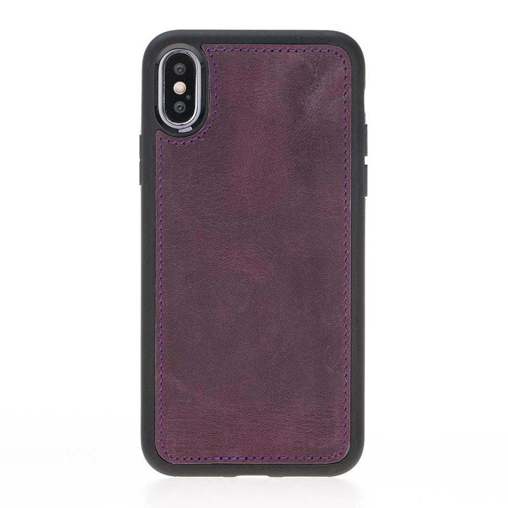iPhone X/XS Purple Leather Detachable 2-in-1 Wallet Case with Card Holder - Hardiston - 6