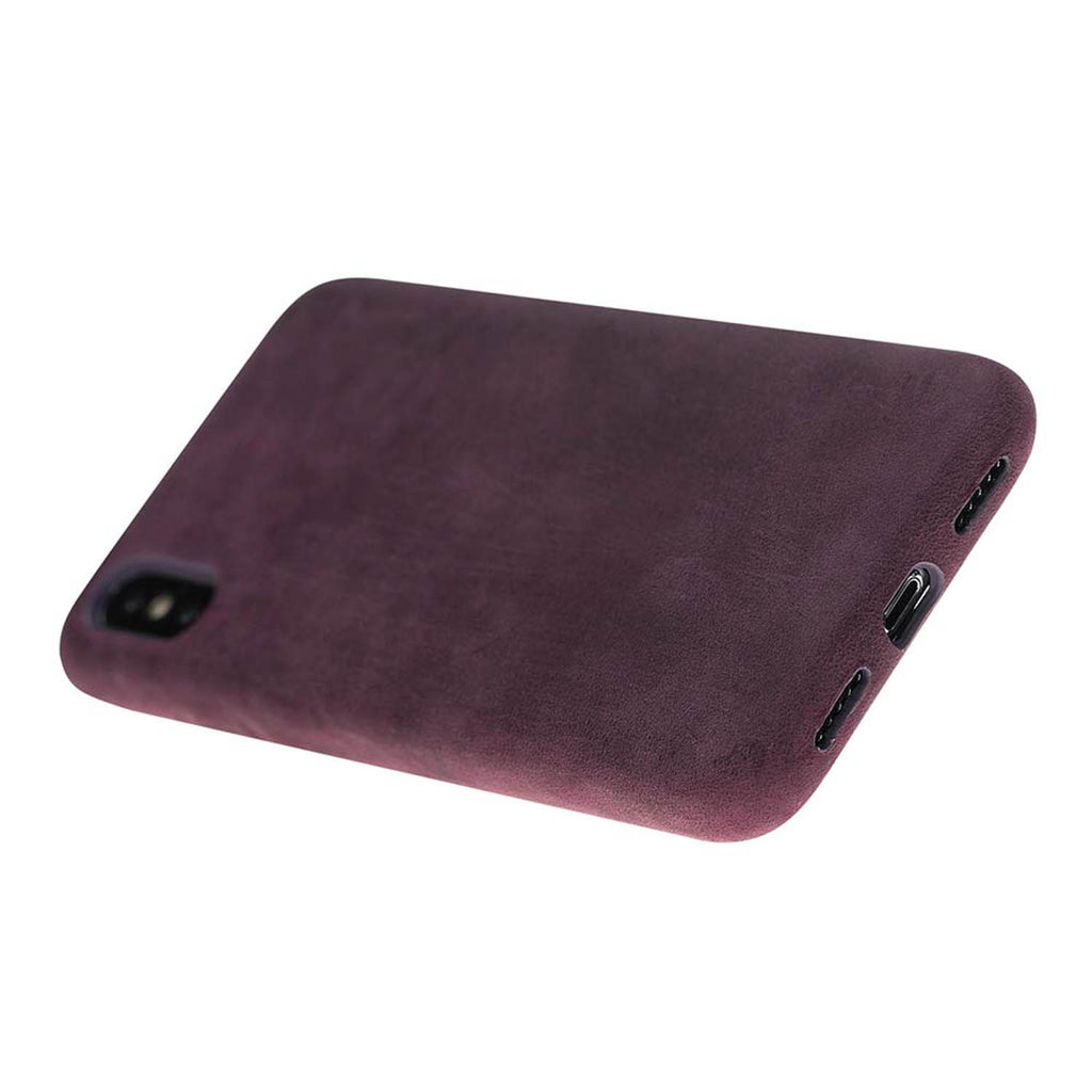 iPhone X / XS Purple Leather Snap-On Case - Hardiston - 4