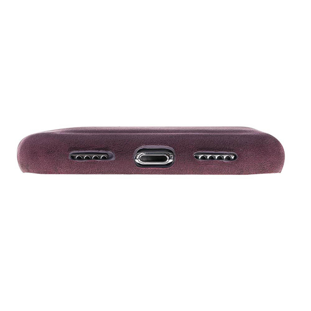 iPhone X / XS Purple Leather Snap-On Case - Hardiston - 6