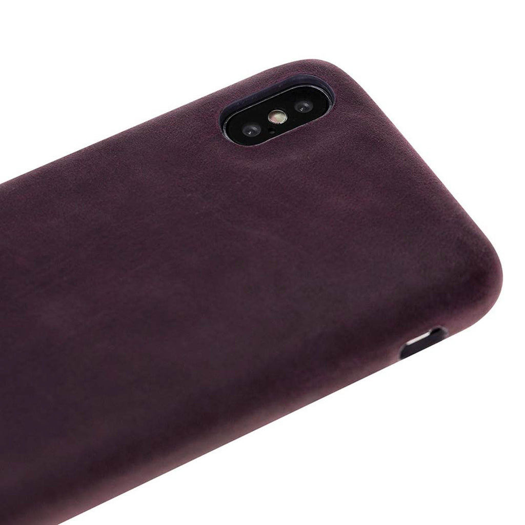 iPhone X / XS Purple Leather Snap-On Case - Hardiston - 7