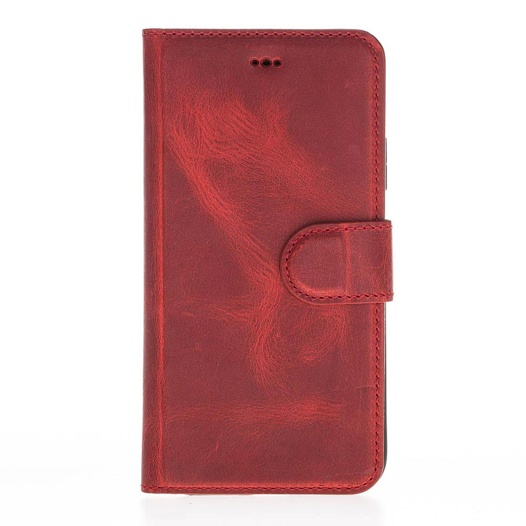 iPhone X/XS Red Leather Detachable 2-in-1 Wallet Case with Card Holder - Hardiston - 4
