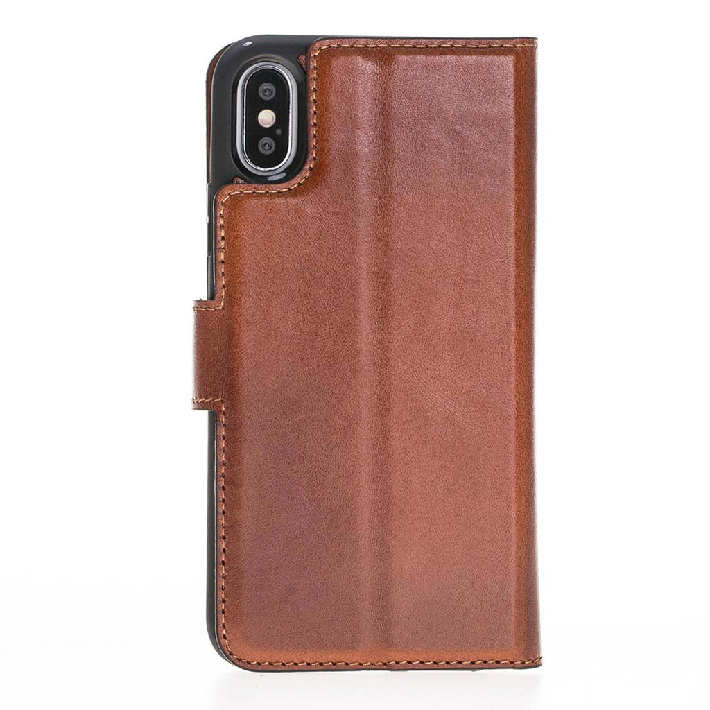 iPhone X/XS Russet Leather Detachable 2-in-1 Wallet Case with Card Holder - Hardiston - 5