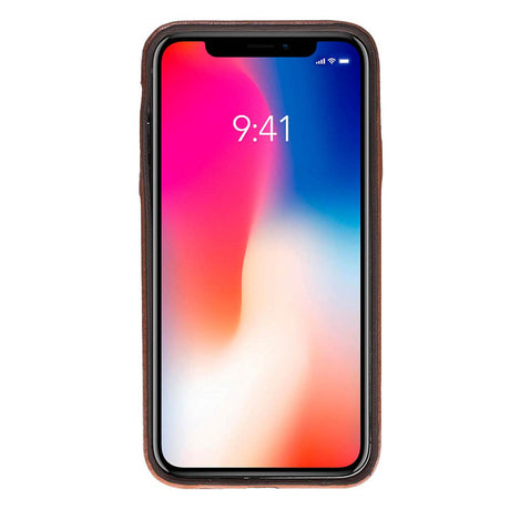 iPhone X / XS Russet Leather Snap-On Case - Hardiston - 2