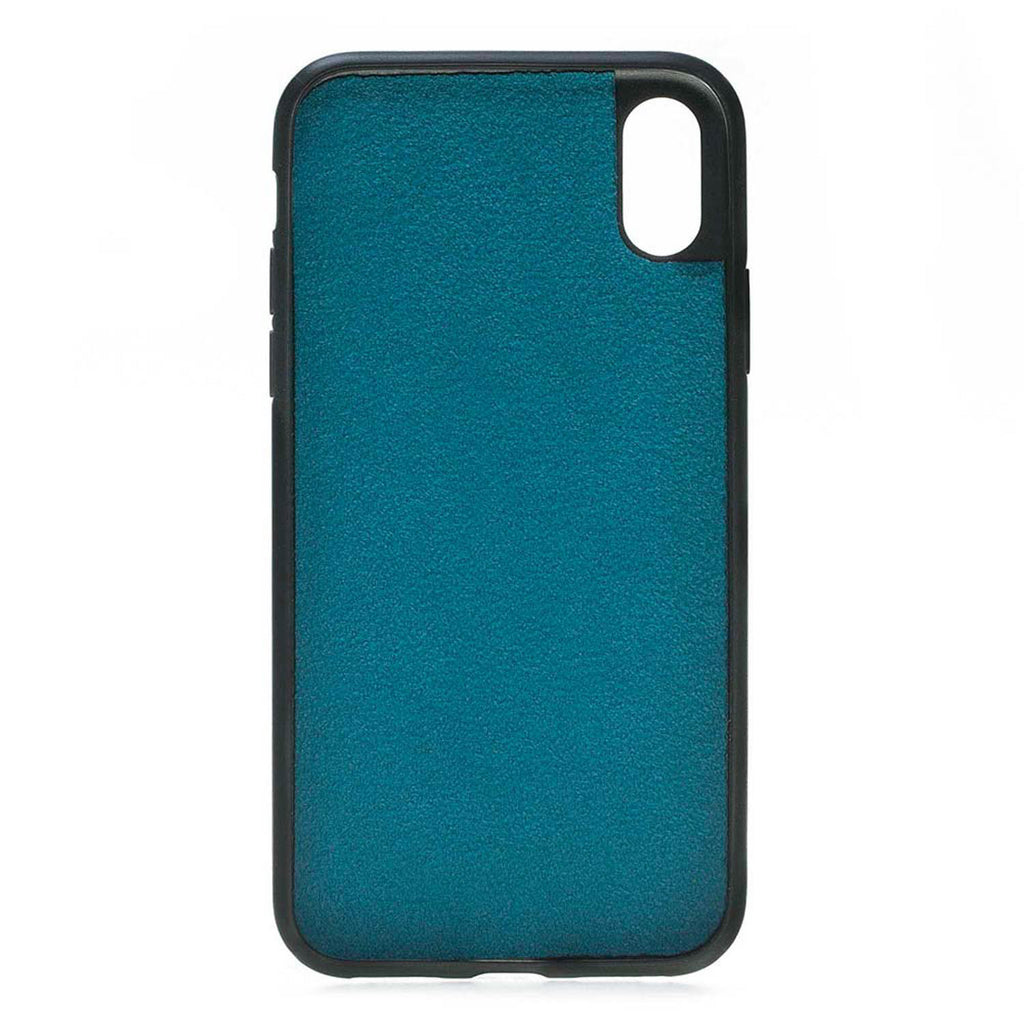 iPhone X / XS Turquoise Leather Snap-On Flex Case - Hardiston - 3