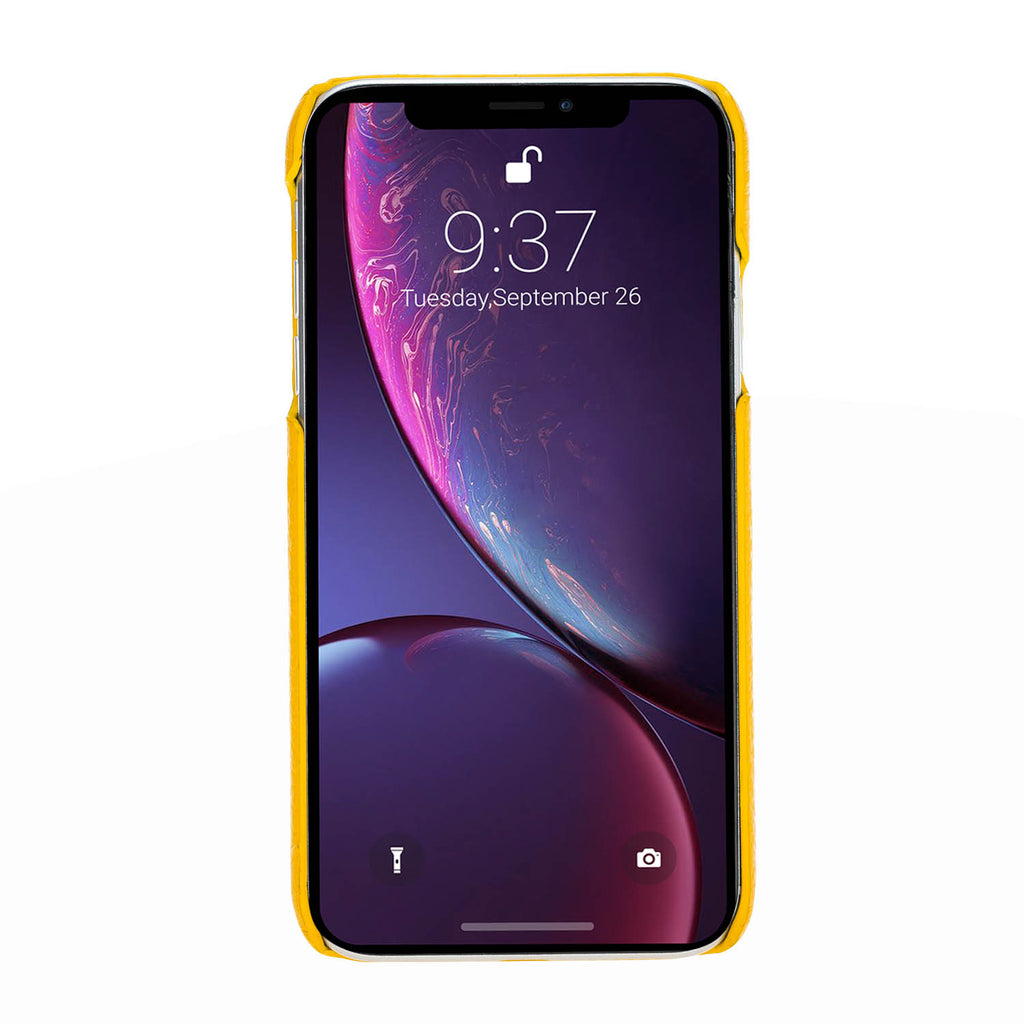 iPhone X-XS Yellow Leather Snap-On Case with Card Holder - Hardiston - 2