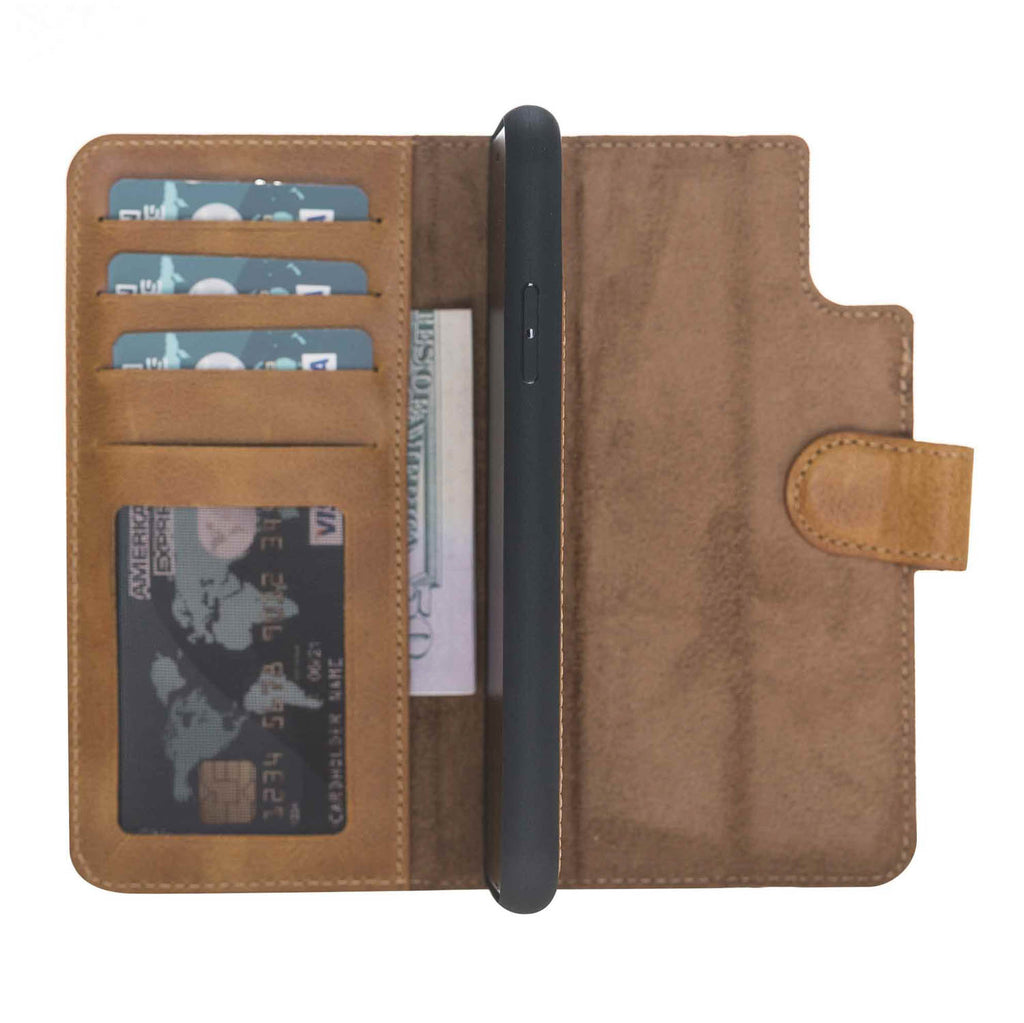 iPhone XR Amber Leather Detachable 2-in-1 Wallet Case with Card Holder - Hardiston - 3