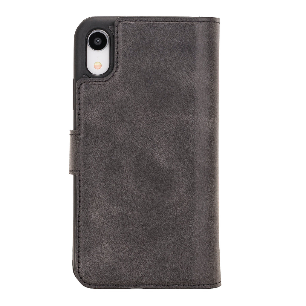 iPhone XR Black Leather Detachable Dual 2-in-1 Wallet Case with Card Holder - Hardiston - 6