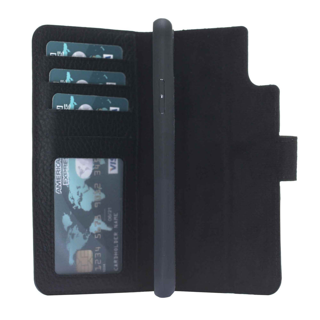iPhone XR Black Leather Detachable 2-in-1 Wallet Case with Card Holder - Hardiston - 3