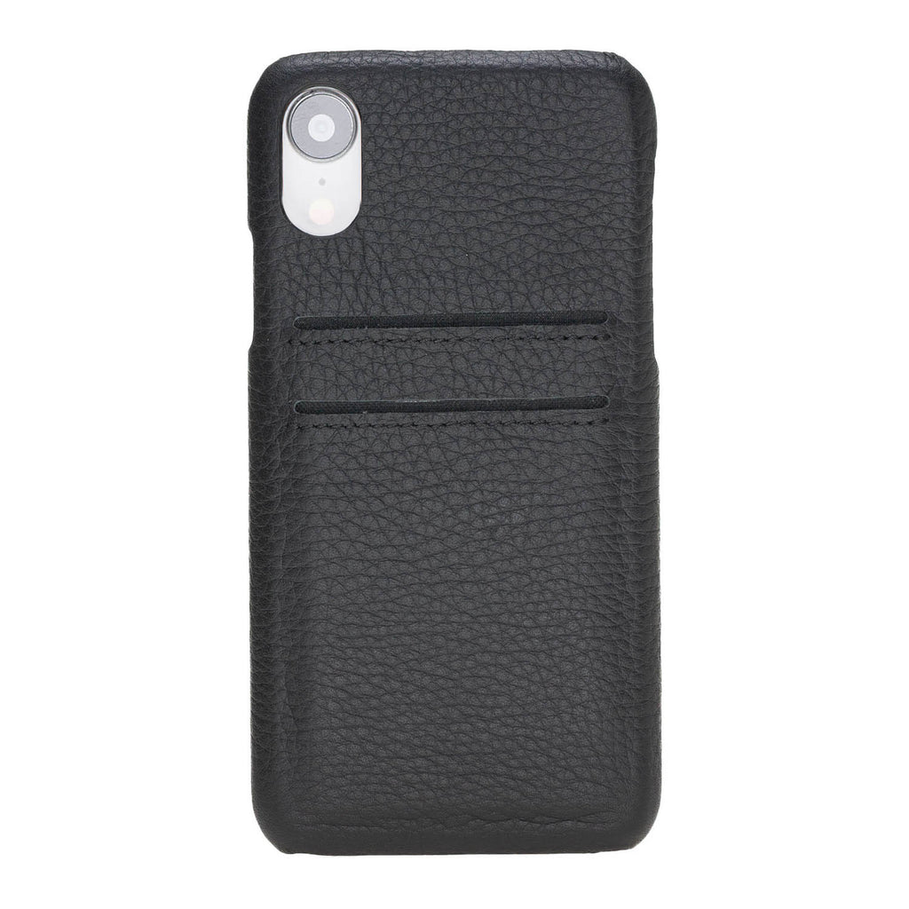 iPhone XR Black Leather Snap-On Case with Card Holder - Hardiston - 2