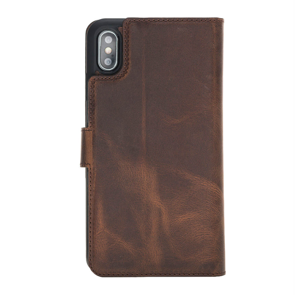 iPhone XR Brown Leather Detachable Dual 2-in-1 Wallet Case with Card Holder - Hardiston - 6