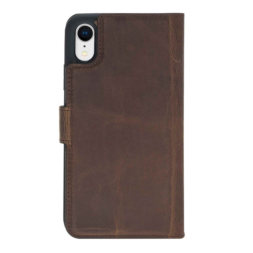iPhone XR Brown Leather Detachable 2-in-1 Wallet Case with Card Holder - Hardiston - 5