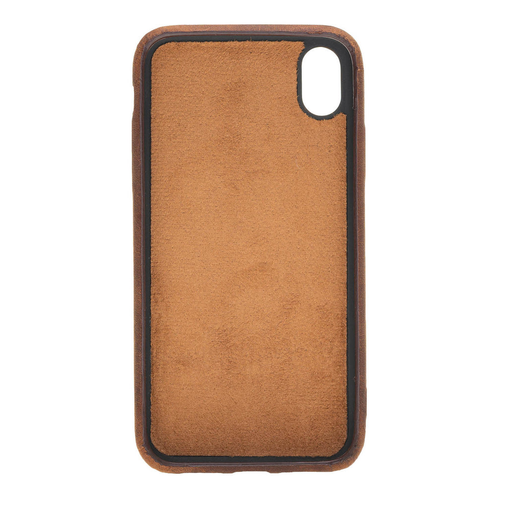 iPhone XR Brown Leather Snap-On Case with Card Holder - Hardiston - 4