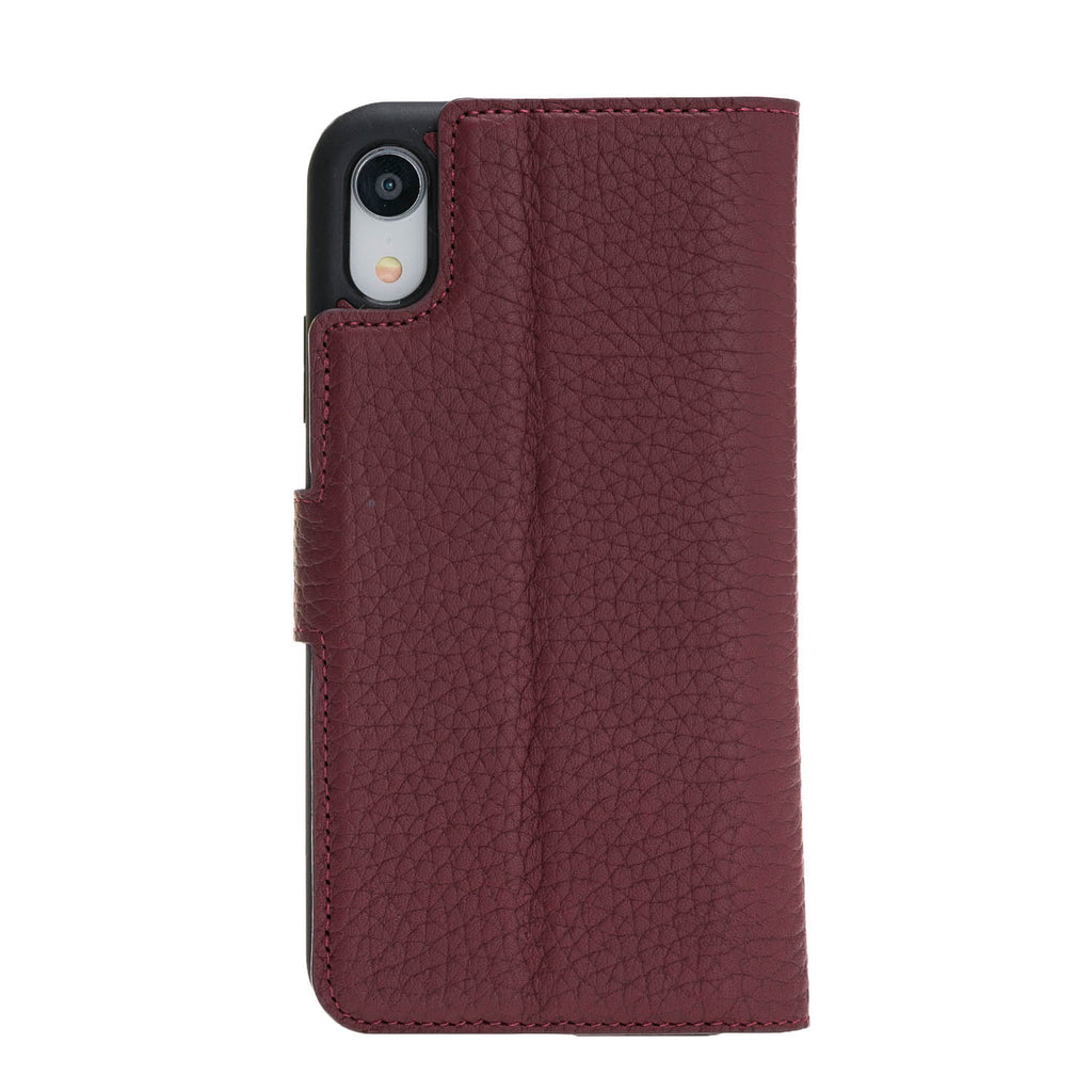 iPhone XR Burgundy Leather Detachable 2-in-1 Wallet Case with Card Holder - Hardiston - 5