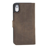 iPhone XR Mocha Leather Detachable Dual 2-in-1 Wallet Case with Card Holder - Hardiston - 6