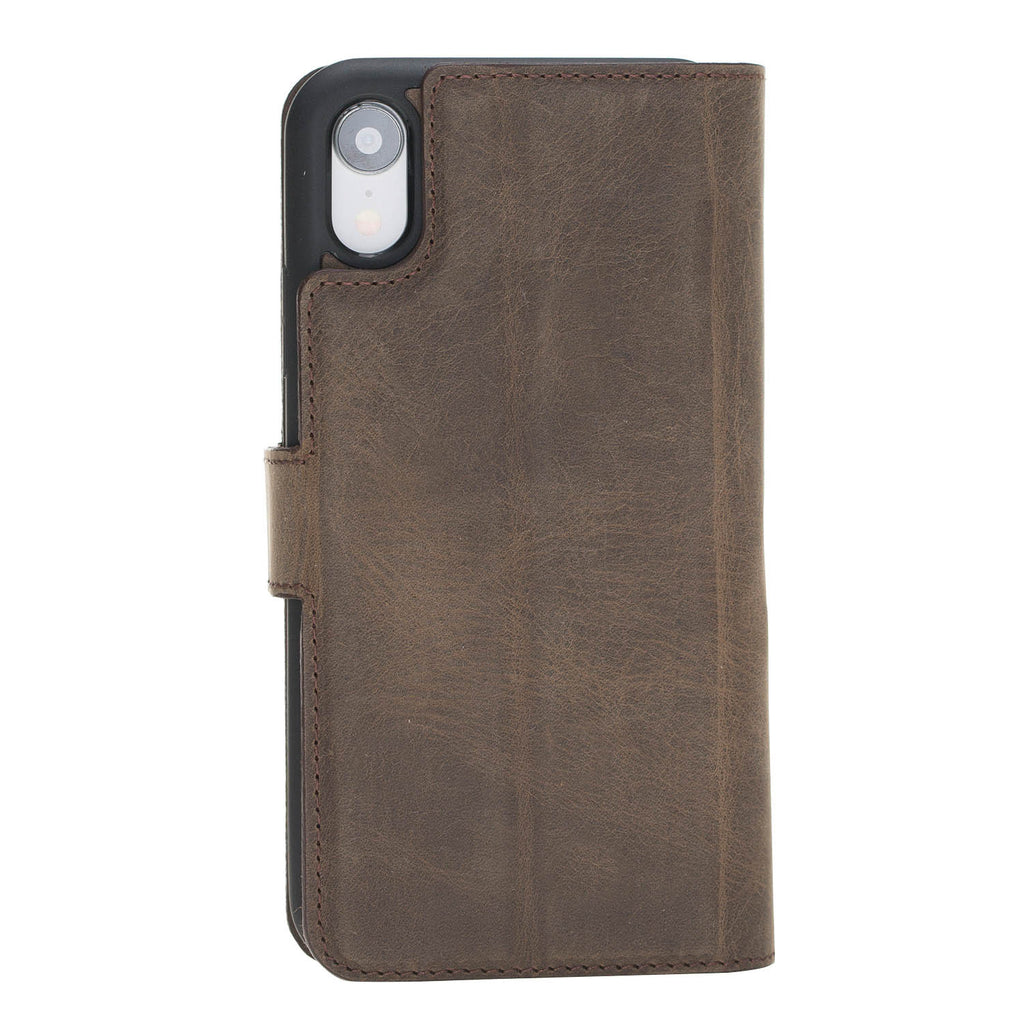 iPhone XR Mocha Leather Detachable Dual 2-in-1 Wallet Case with Card Holder - Hardiston - 6