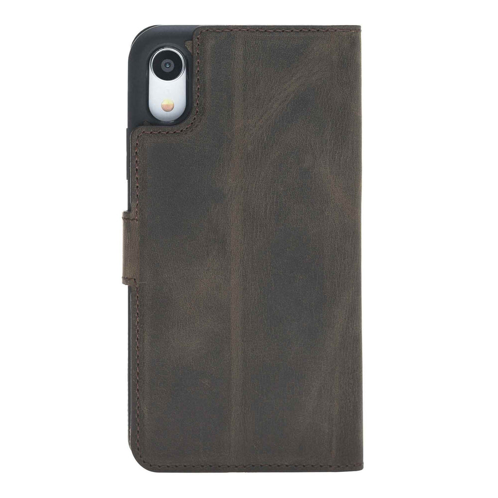 iPhone XR Mocha Leather Detachable 2-in-1 Wallet Case with Card Holder - Hardiston - 5