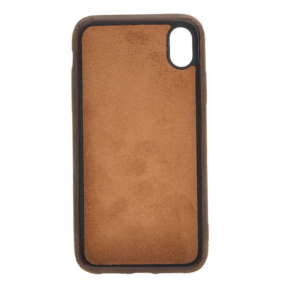 iPhone XR Mocha Leather Snap-On Case with Card Holder - Hardiston - 4