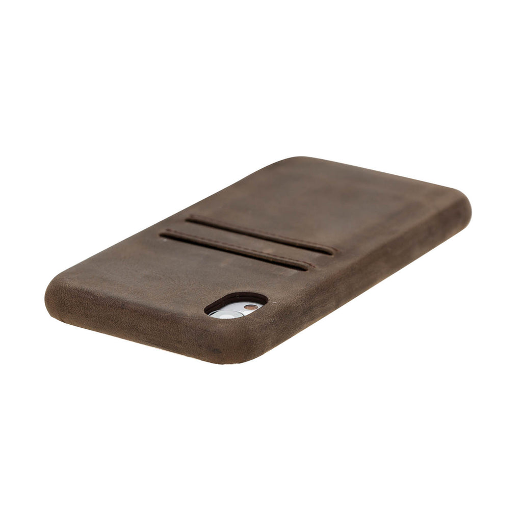 iPhone XR Mocha Leather Snap-On Case with Card Holder - Hardiston - 7