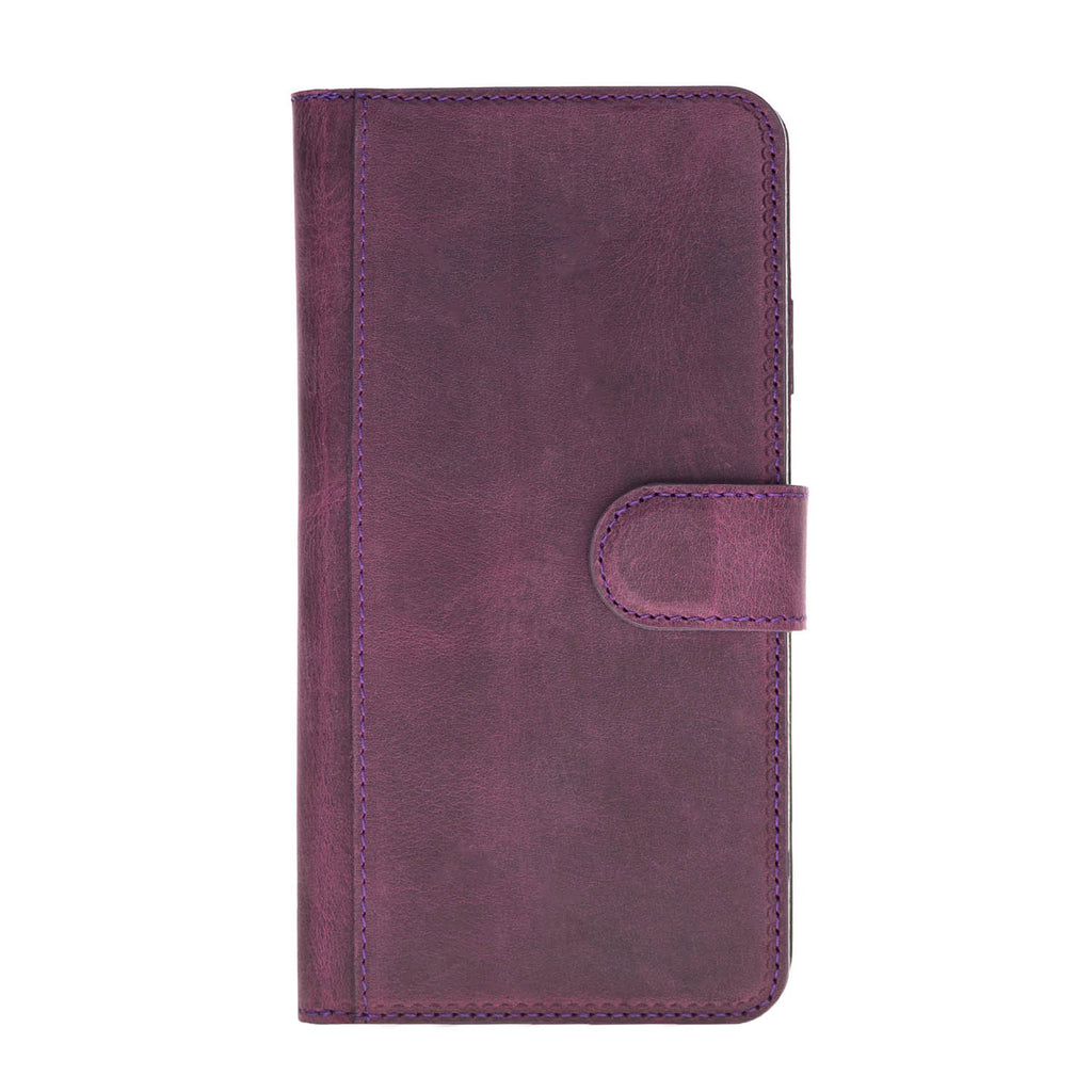 iPhone XR Purple Leather Detachable Dual 2-in-1 Wallet Case with Card Holder - Hardiston - 5