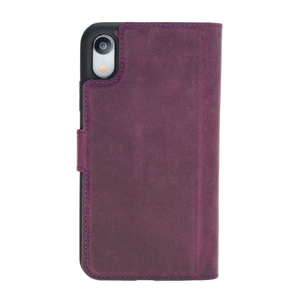 iPhone XR Purple Leather Detachable Dual 2-in-1 Wallet Case with Card Holder - Hardiston - 6