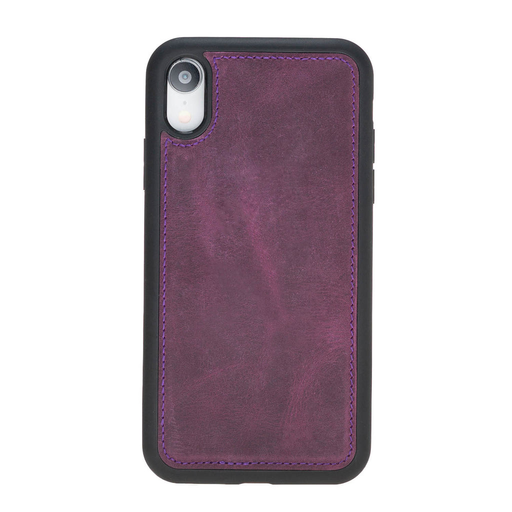 iPhone XR Purple Leather Detachable Dual 2-in-1 Wallet Case with Card Holder - Hardiston - 7