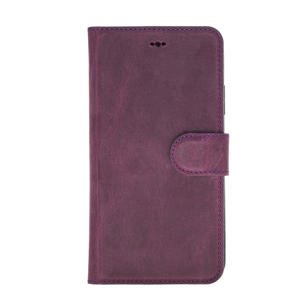 iPhone XR Purple Leather Detachable 2-in-1 Wallet Case with Card Holder - Hardiston - 4