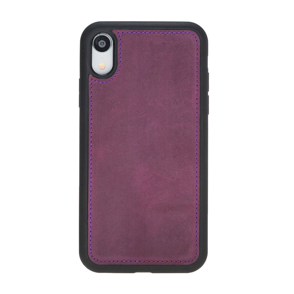 iPhone XR Purple Leather Detachable 2-in-1 Wallet Case with Card Holder - Hardiston - 6