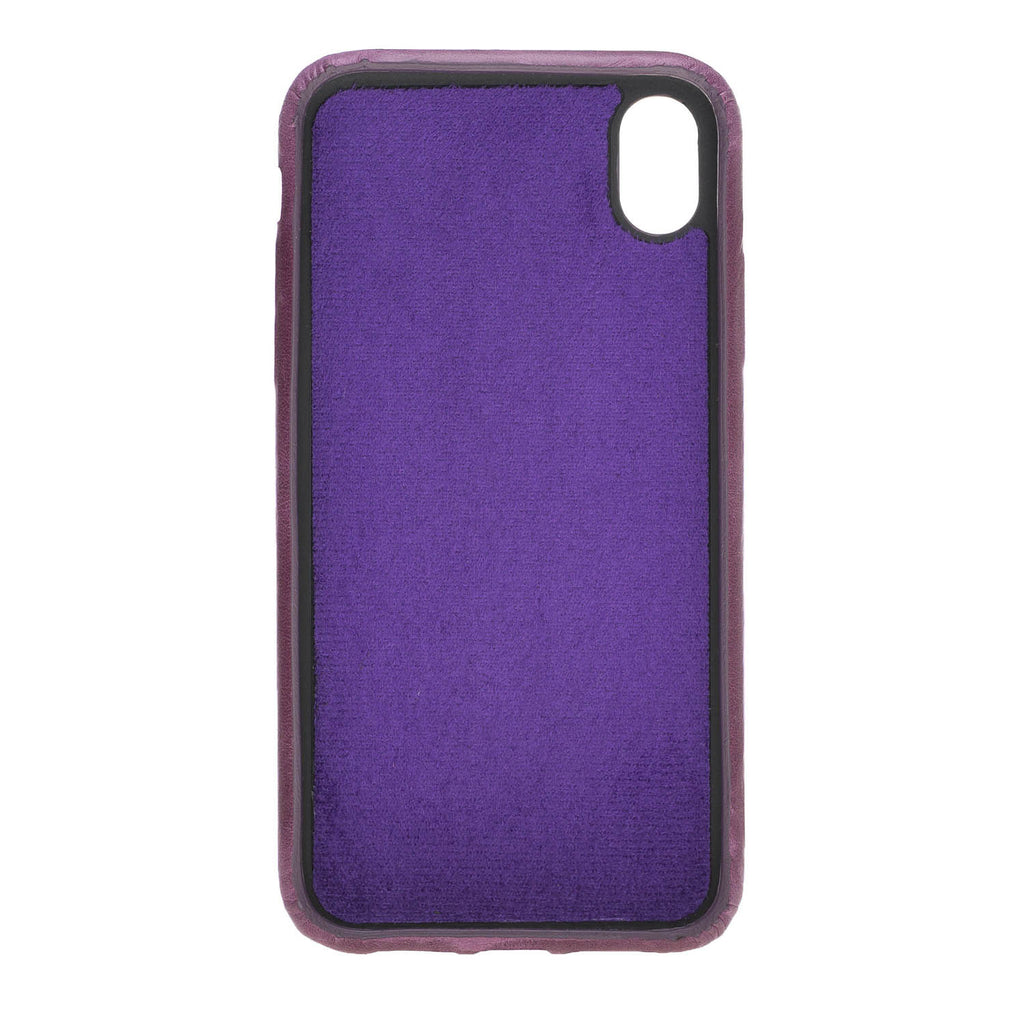 iPhone XR Purple Leather Snap-On Case with Card Holder - Hardiston - 4