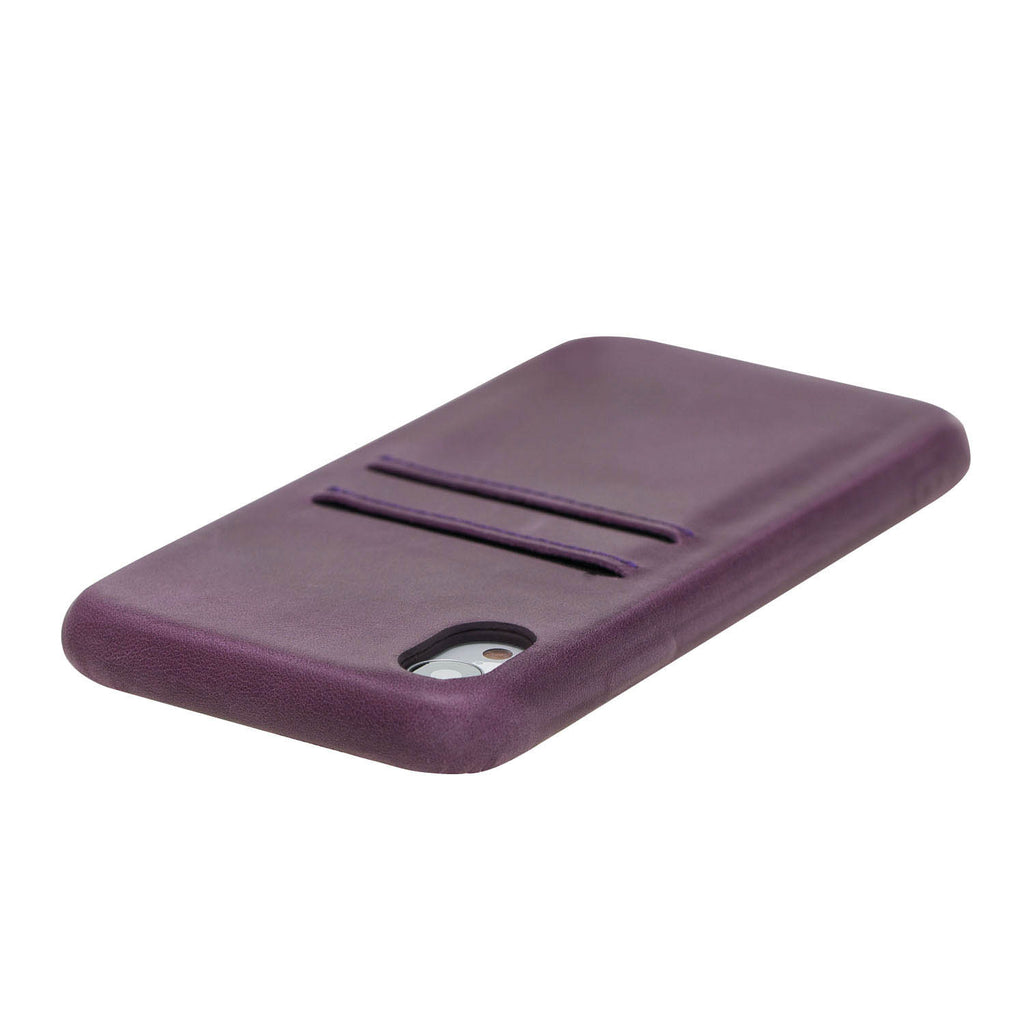 iPhone XR Purple Leather Snap-On Case with Card Holder - Hardiston - 7