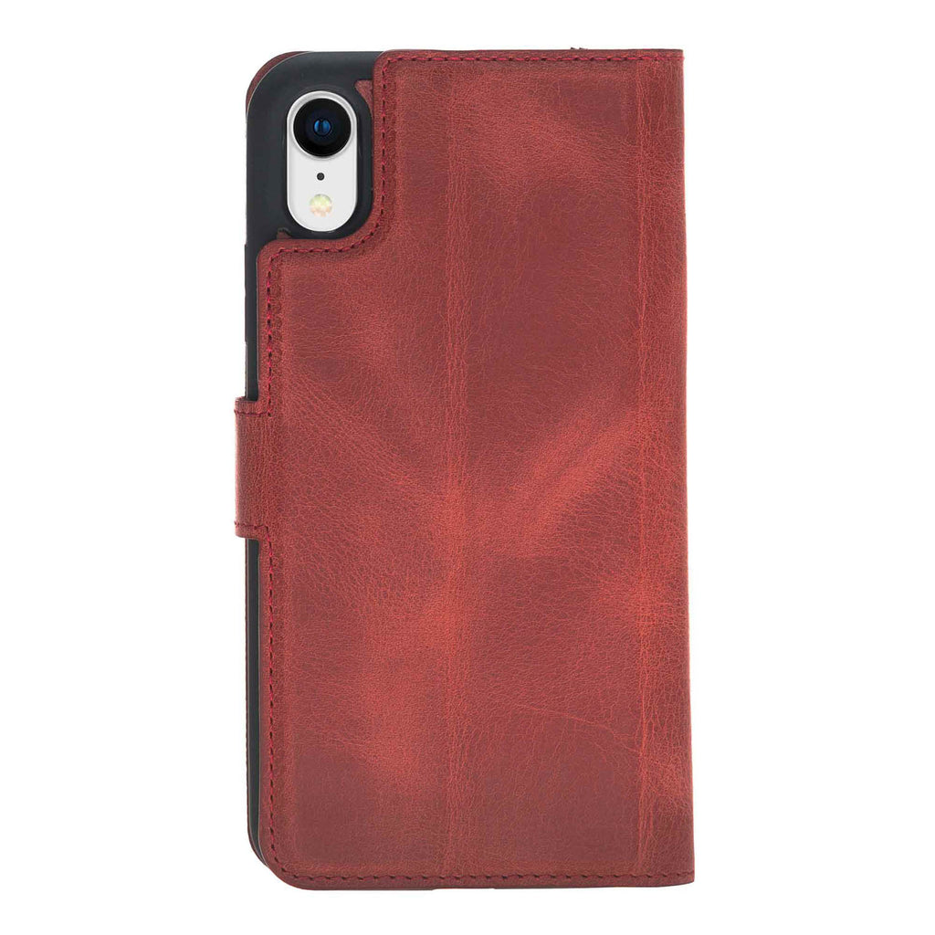 iPhone XR Red Leather Detachable 2-in-1 Wallet Case with Card Holder - Hardiston - 5