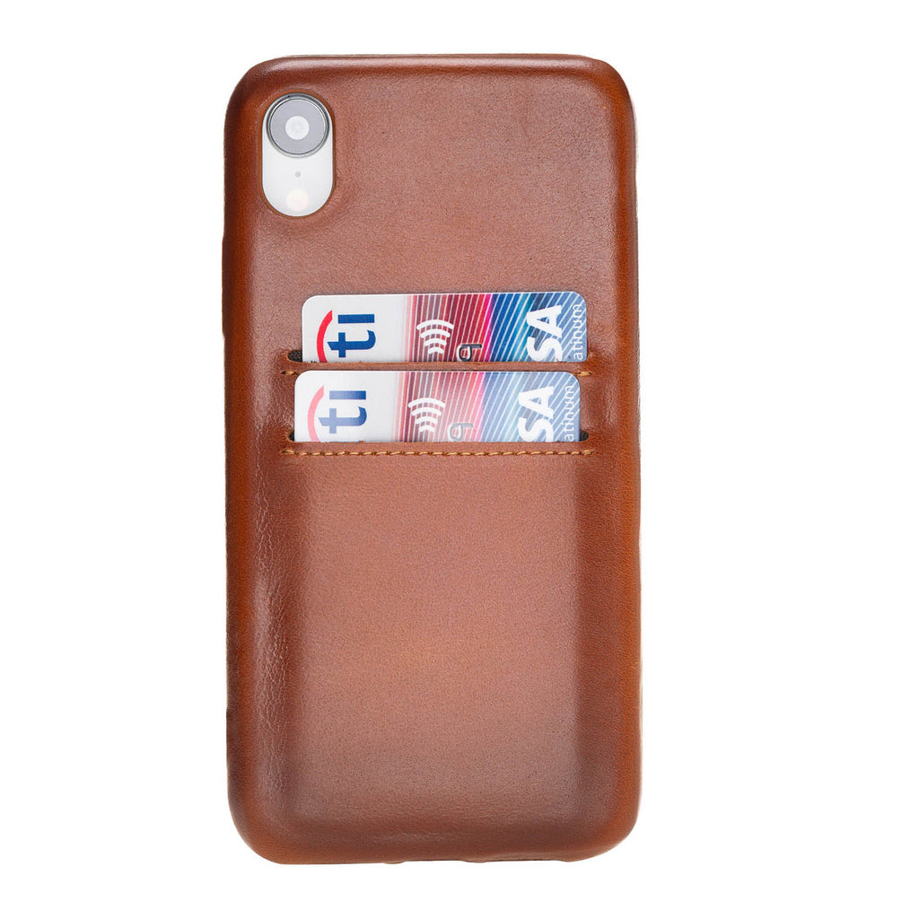 iPhone XR Russet Leather Snap-On Case with Card Holder - Hardiston - 1