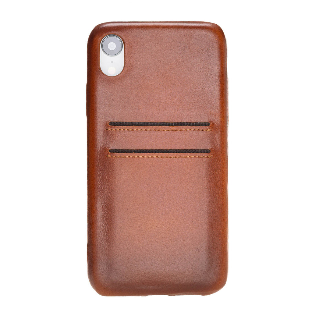 iPhone XR Russet Leather Snap-On Case with Card Holder - Hardiston - 2