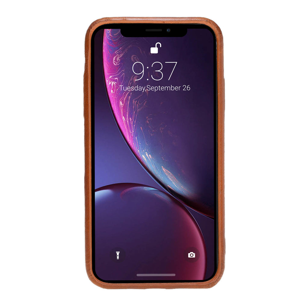 iPhone XR Russet Leather Snap-On Case with Card Holder - Hardiston - 3