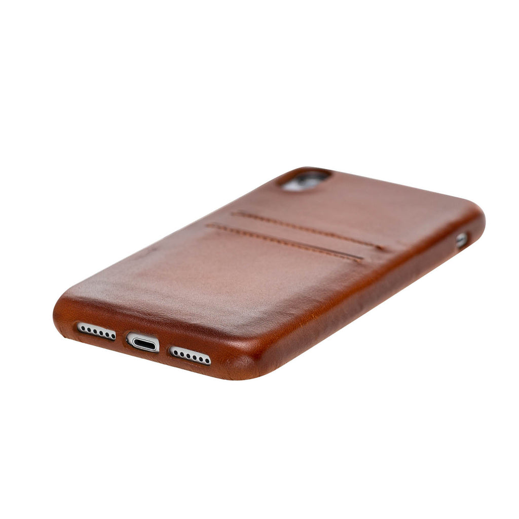 iPhone XR Russet Leather Snap-On Case with Card Holder - Hardiston - 5
