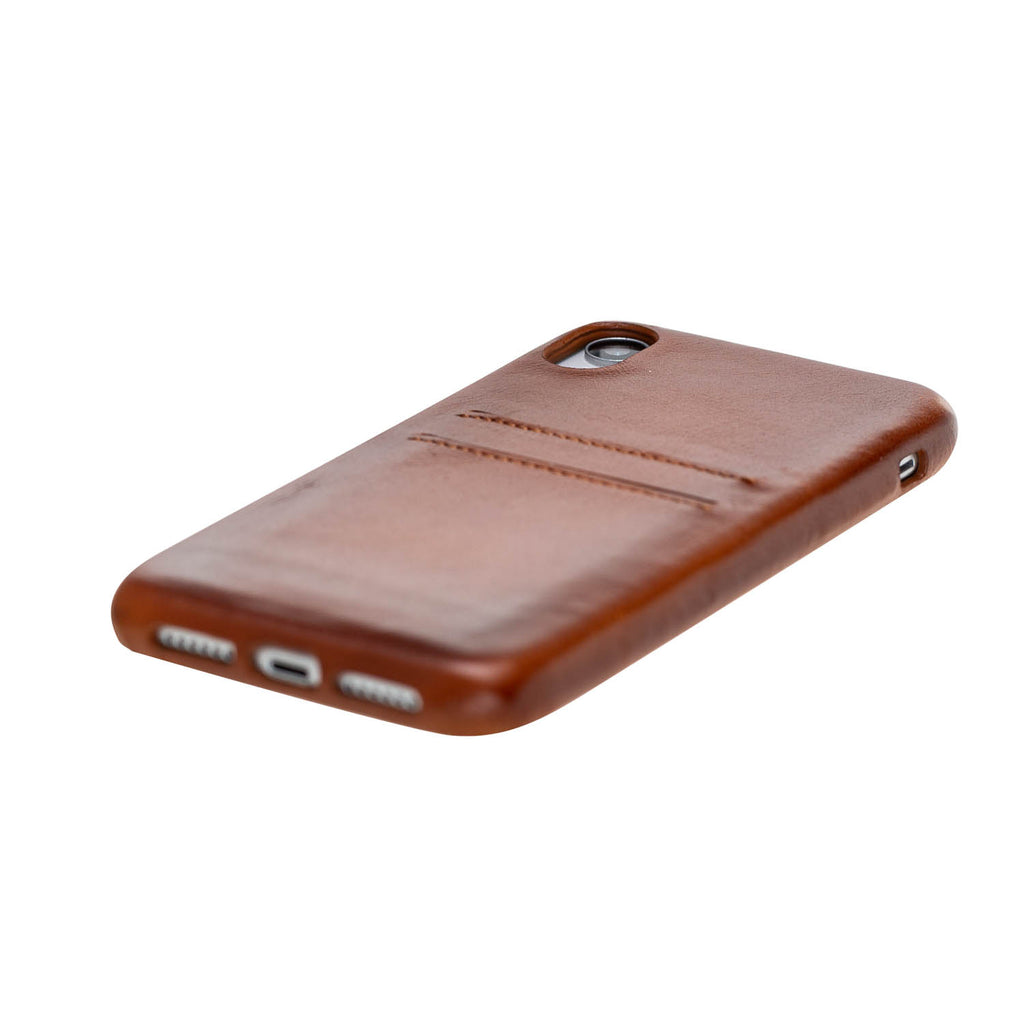 iPhone XR Russet Leather Snap-On Case with Card Holder - Hardiston - 6