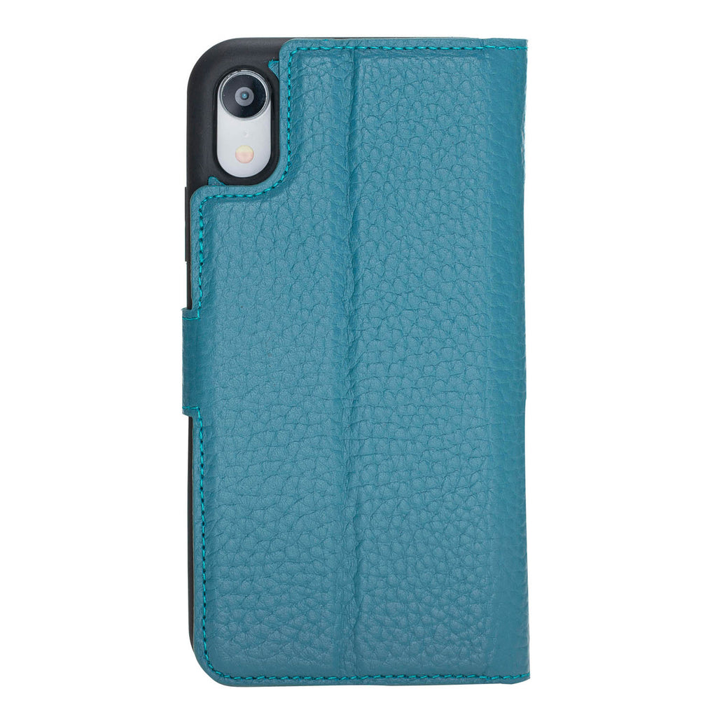 iPhone XR Turquoise Leather Detachable 2-in-1 Wallet Case with Card Holder - Hardiston - 5