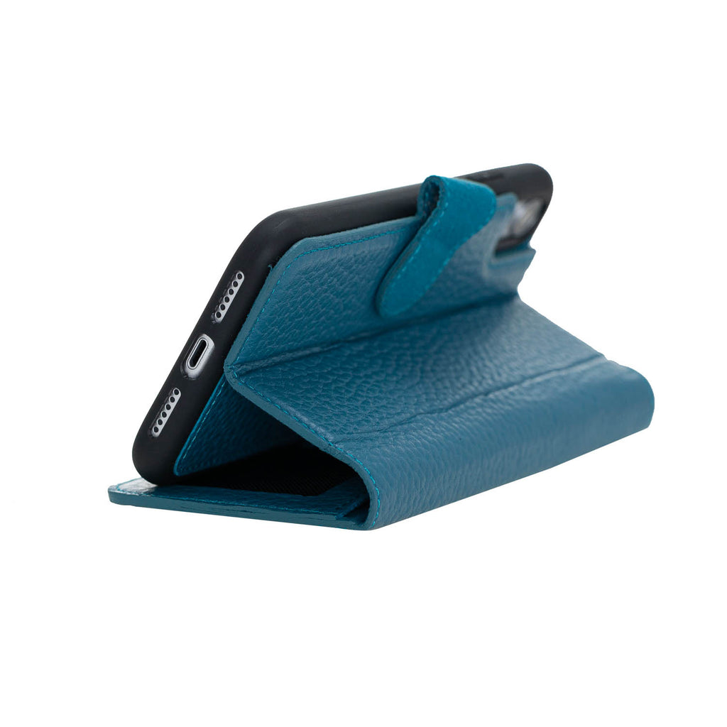 iPhone XR Turquoise Leather Detachable 2-in-1 Wallet Case with Card Holder - Hardiston - 8