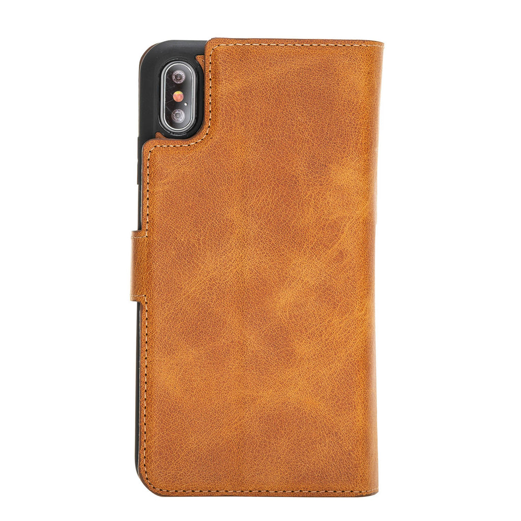 iPhone XS Max Amber Leather Detachable Dual 2-in-1 Wallet Case with Card Holder - Hardiston - 6
