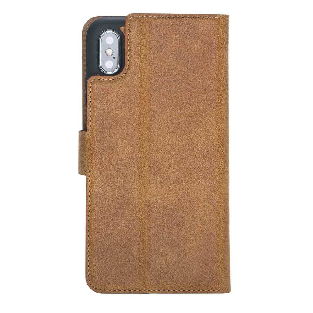 iPhone XS Max Amber Leather Detachable 2-in-1 Wallet Case with Card Holder - Hardiston - 5