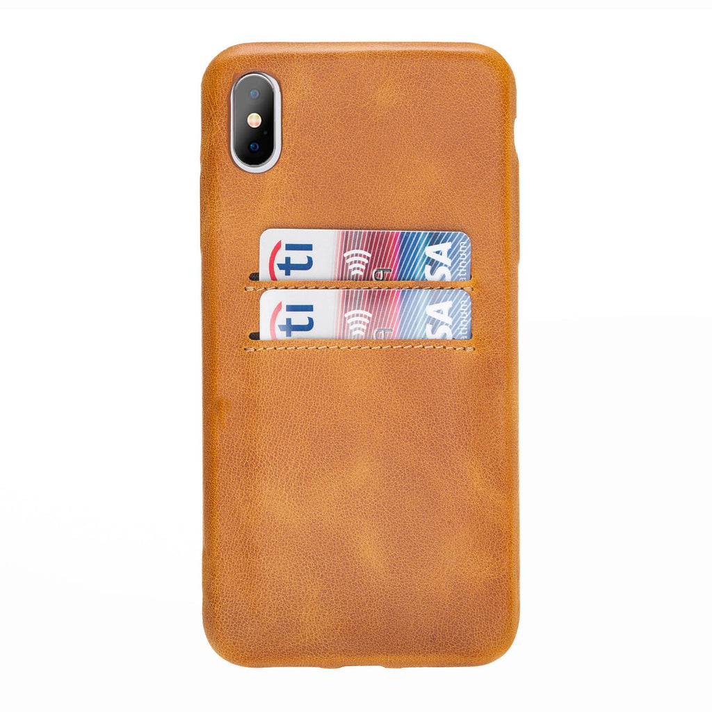 iPhone XS Max Amber Leather Snap-On Case with Card Holder - Hardiston - 1