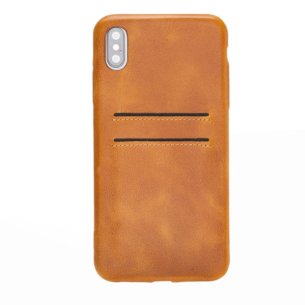 iPhone XS Max Amber Leather Snap-On Case with Card Holder - Hardiston - 2