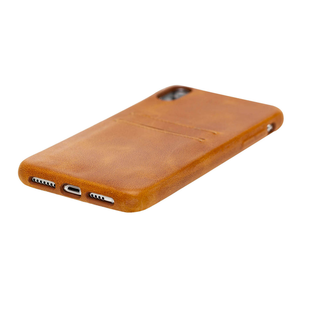 iPhone XS Max Amber Leather Snap-On Case with Card Holder - Hardiston - 5