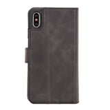 iPhone XS Max Black Leather Detachable Dual 2-in-1 Wallet Case with Card Holder - Hardiston - 6