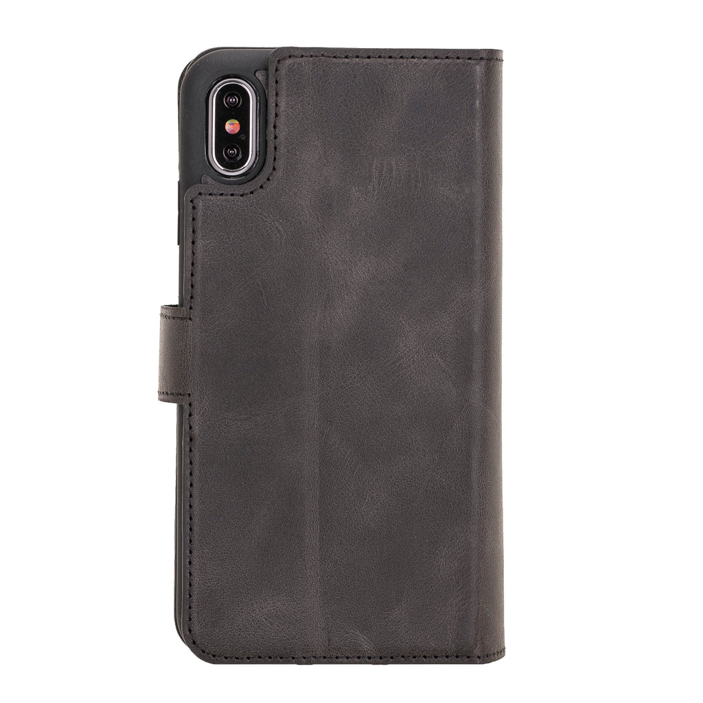 iPhone XS Max Black Leather Detachable Dual 2-in-1 Wallet Case with Card Holder - Hardiston - 6