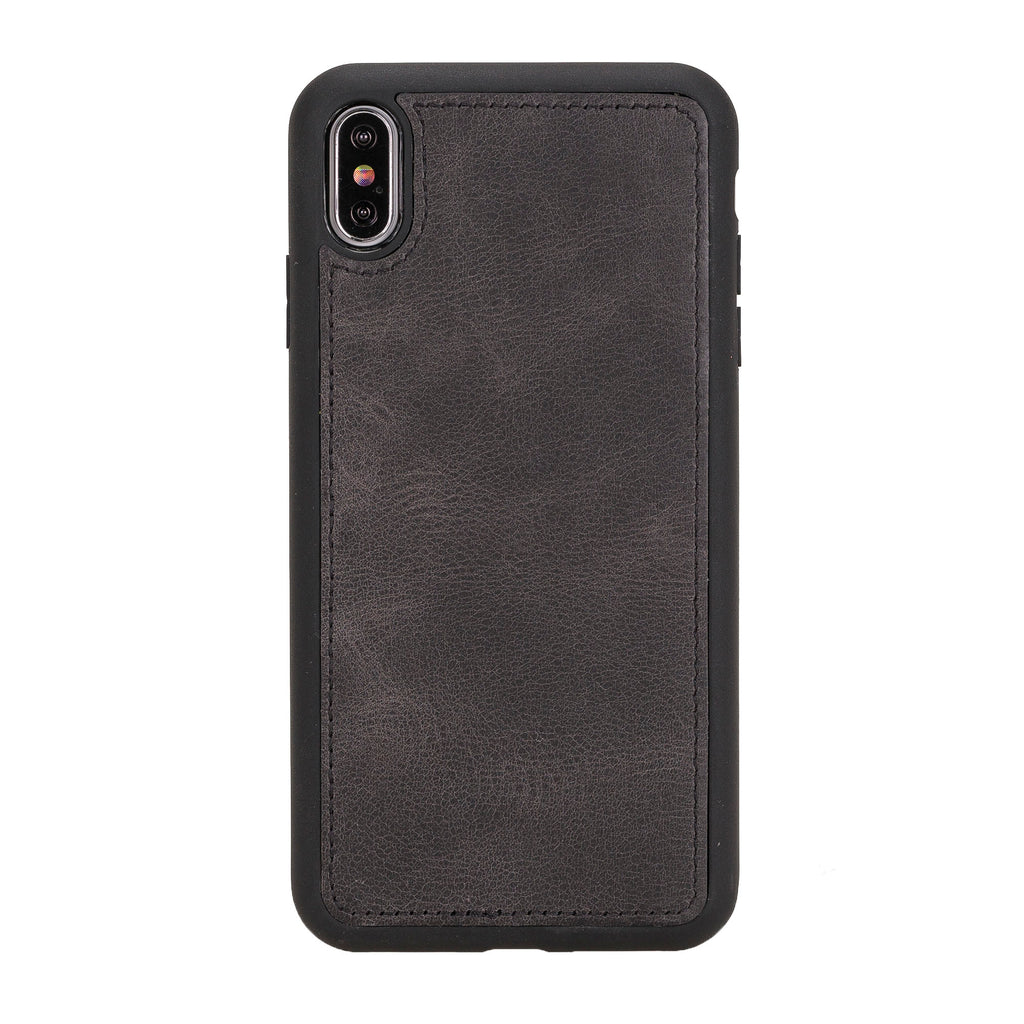 iPhone XS Max Black Leather Detachable Dual 2-in-1 Wallet Case with Card Holder - Hardiston - 7