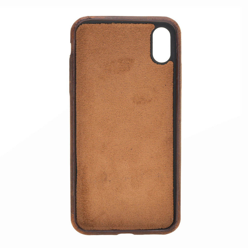 iPhone XS Max Brown Leather Snap-On Case with Card Holder - Hardiston - 4