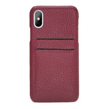 iPhone XS Max Burgundy Leather Snap-On Case with Card Holder - Hardiston - 2