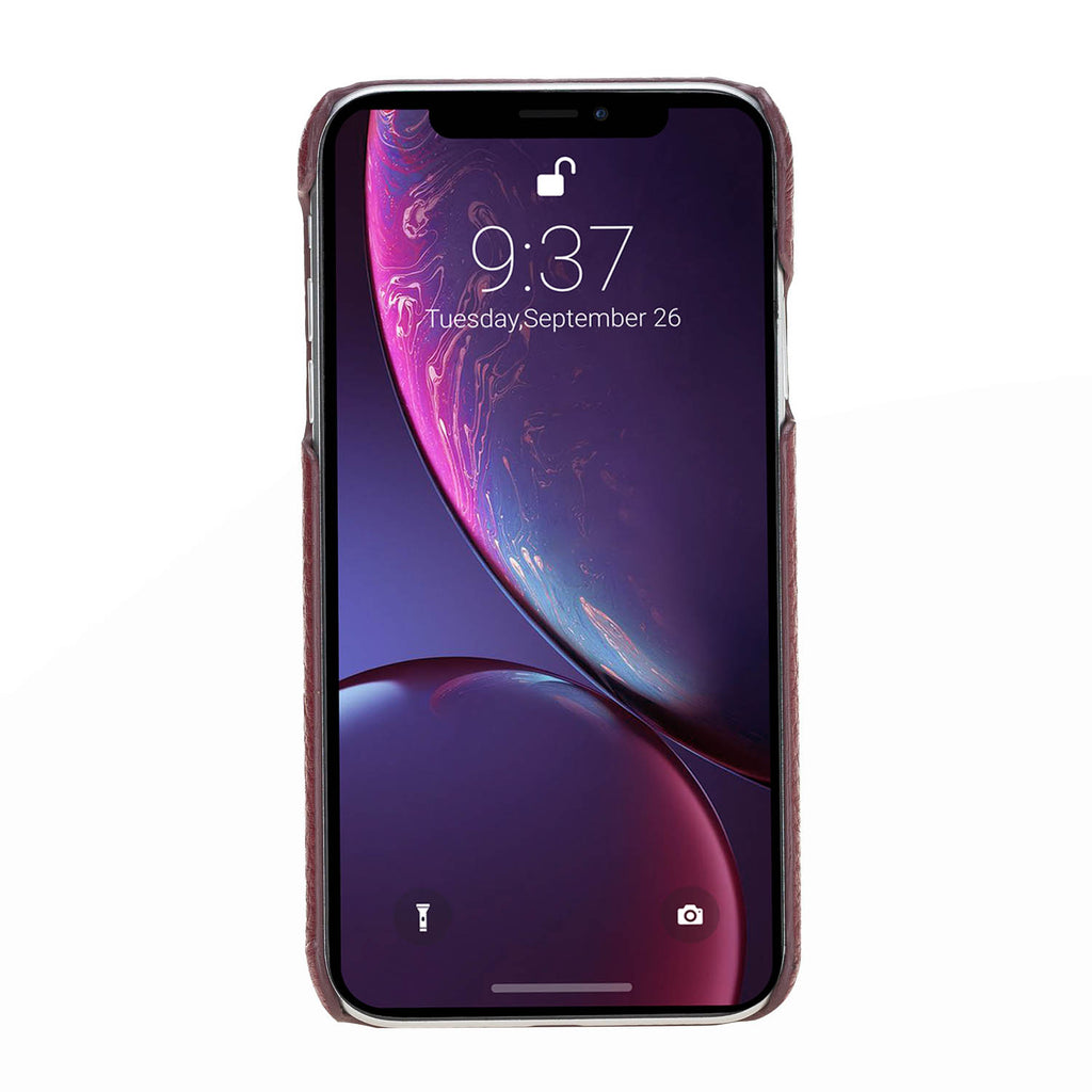 iPhone XS Max Burgundy Leather Snap-On Case with Card Holder - Hardiston - 3